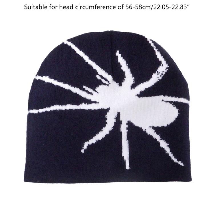 Halloween Jacquard Spiders Hat Knit Windproof Hat for Adult Winter Cycling Ski