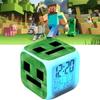 Colourful Minecraft Changing Alarm Clock With Lcd Screen Calendar For Home Use