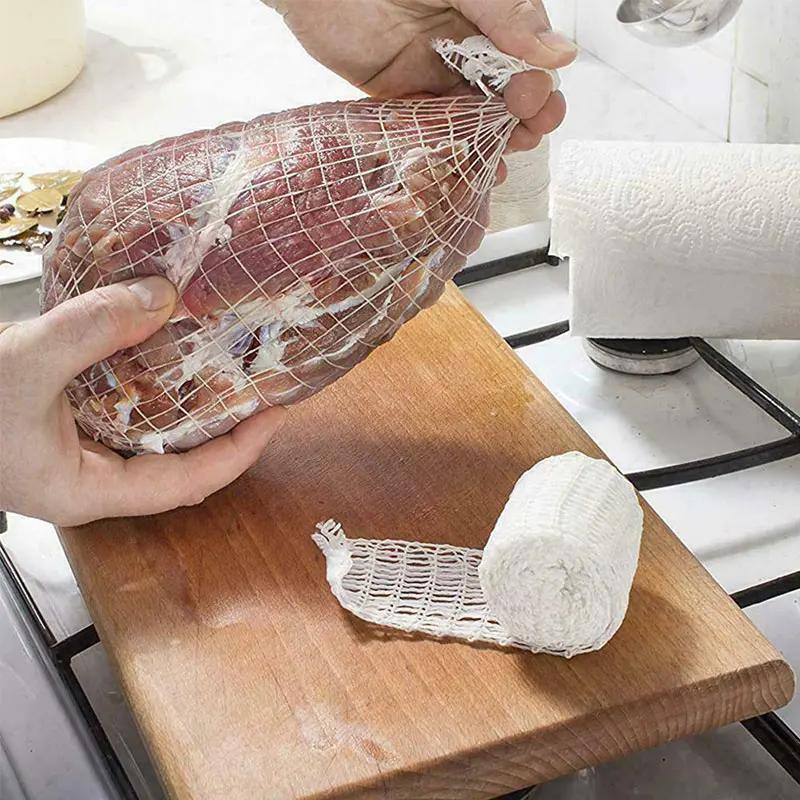 1m Elastic Meat Netting Butchers Net Ham Roast Sausage Cotton String Roll Cooking Assign Props Kitchen Storage Supplies