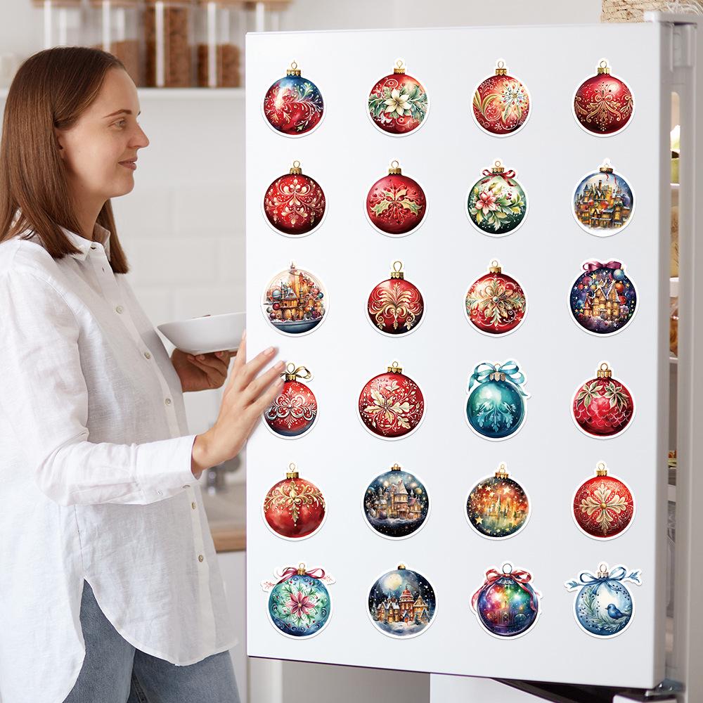 50 Nordic Style Christmas Graffiti Waterproof Stickers: Perfect for Water Bottles, Computers, and Stationery Decoration