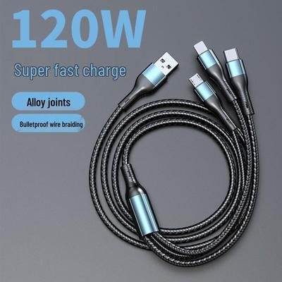 Cable Cargador de Coche Universal Huawei 120W Carga Rápida 3 en 1 Tipo C
