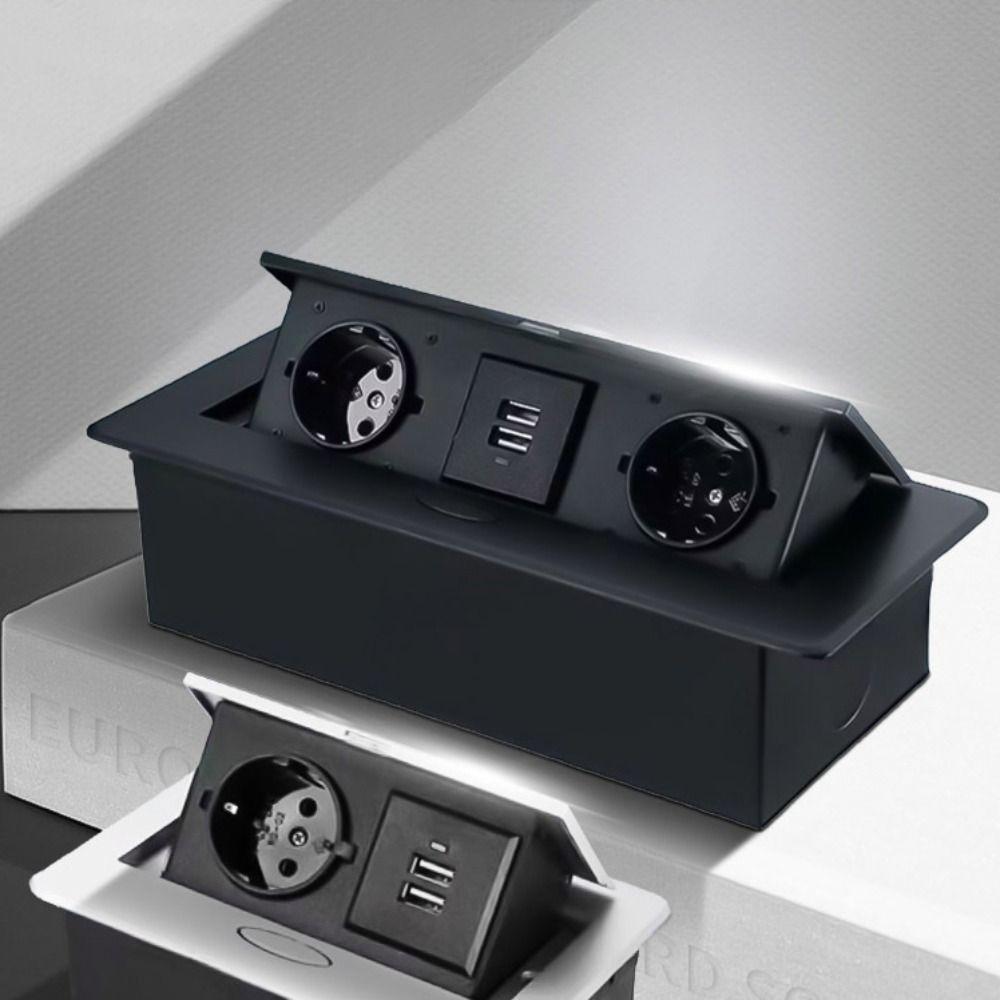 USB Charging Hidden Socket EU Socket Recessed Socket Press Desktop Outlet Floor Recessed