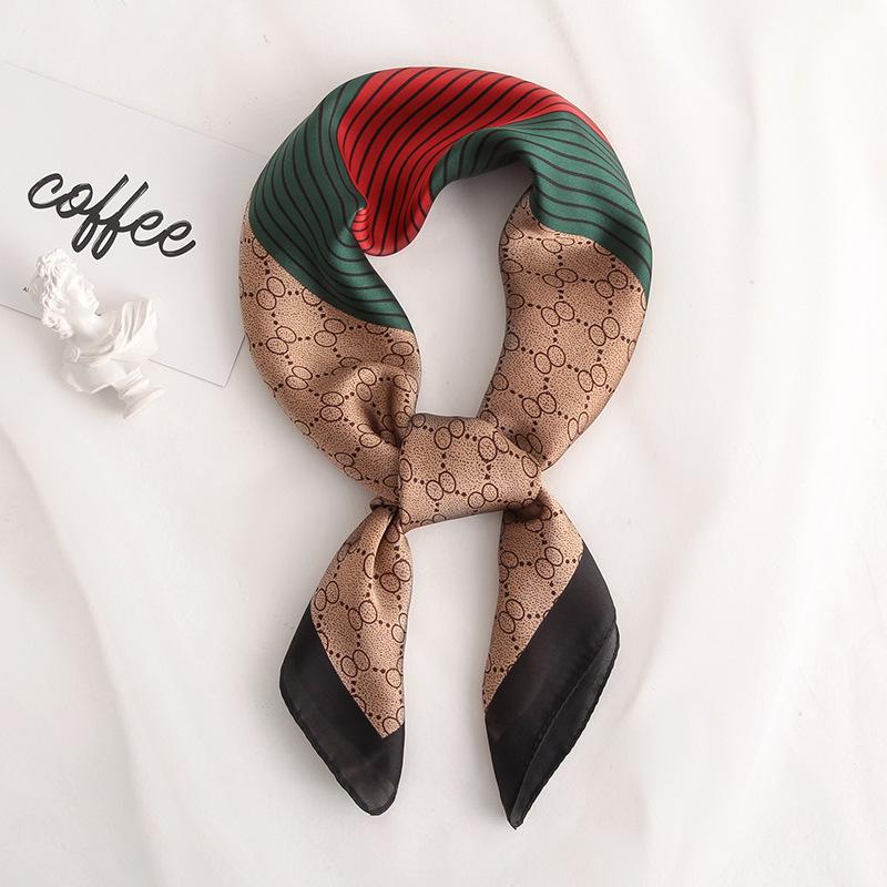 Luxury Silk Scarf for Women Hijab Bandana Fashion 70*70cm Square Scarves Handkerchief Design Shawl Wraps Echarpe Foulard