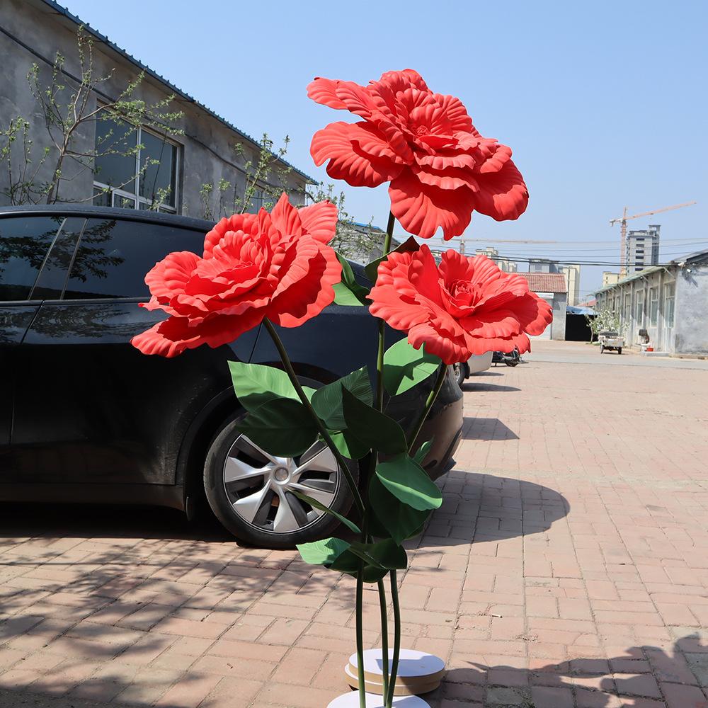 60cm PE Artificial Peony Giant Rose Foam Flower Window Display Event Decoration for Wedding Background Decorati PE Peony Flower