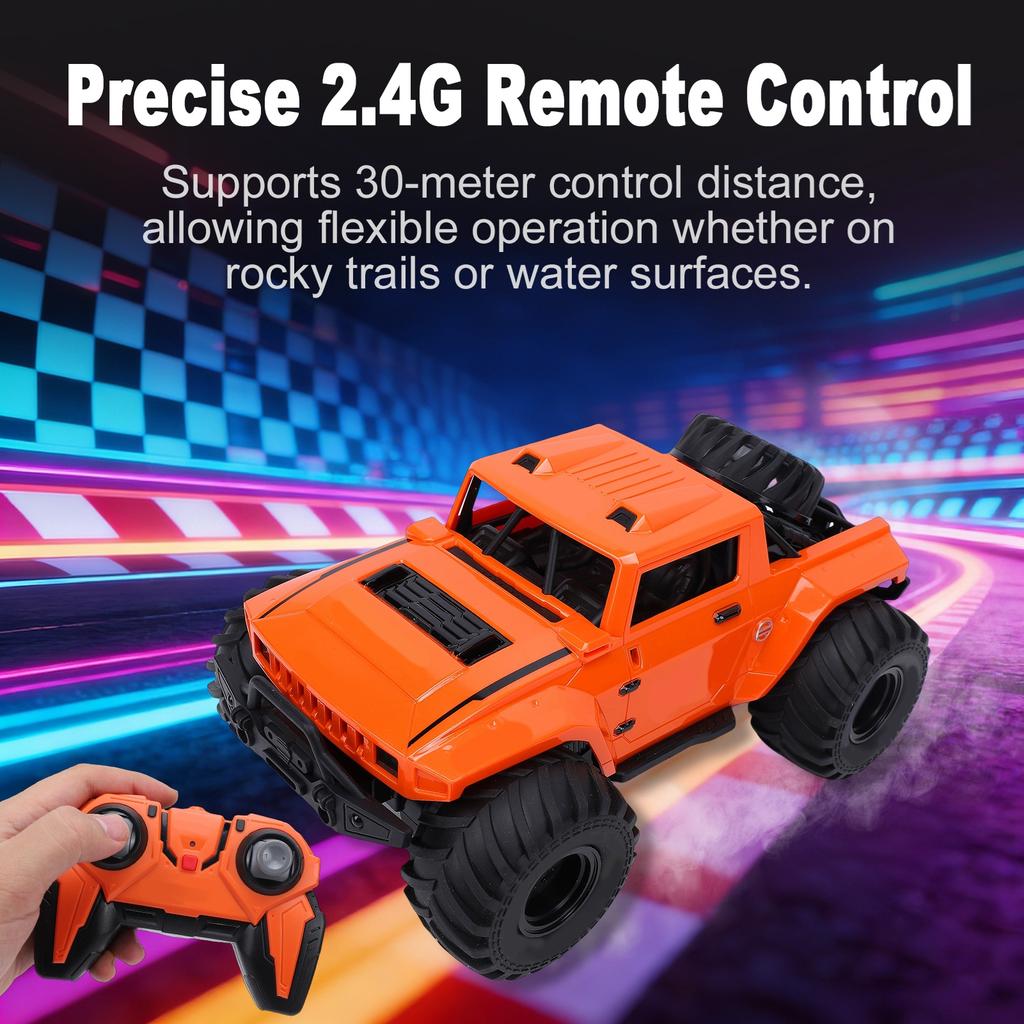 1 16 2.4G RC Truck, Remote Control Crawler, All Terrain Vehicle, 4WD Off Road Car with LED Lights, 30M Range Remote, 25