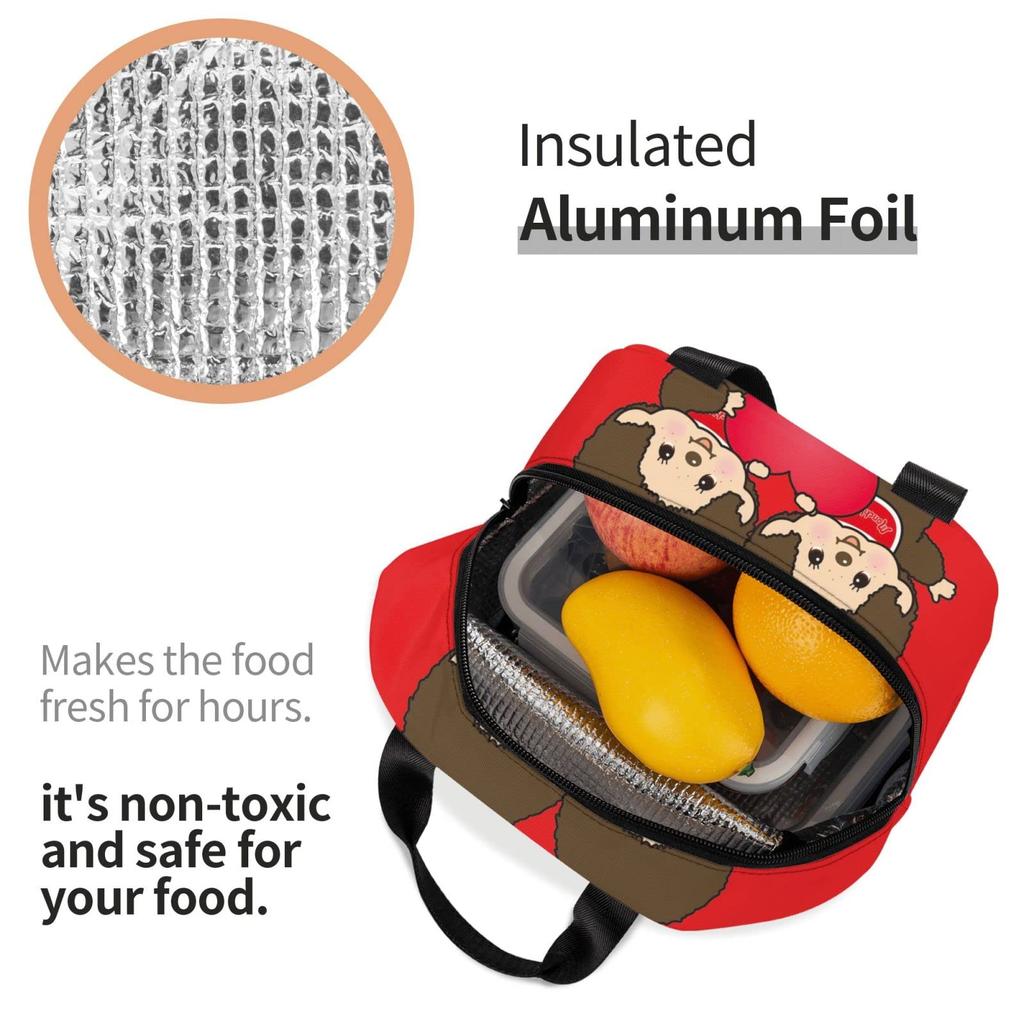 Monchhichi Cooled Lunch Lunch Thermal Cooler Lunch Soft Cooler Bag Bag, Black, Box, Insulation, Bag, Zippered, Compact, Bag, Bag, Tote/Eco