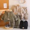 Boys' Long Sleeved 2-piece Set, Children's Thick Warm Cotton Clothing, Comfortable Clothes for Babies