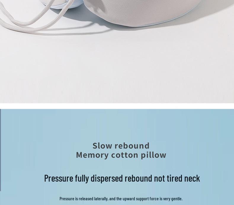 U-Shaped Memory Foam Travel Neck Pillow - Foldable Support for Airplane, Office Nap, with Customizable Logo Option