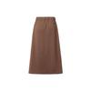Nike Solid Color High Waist Midi A-Line Skirt Women Skirts Brown DM6169-215