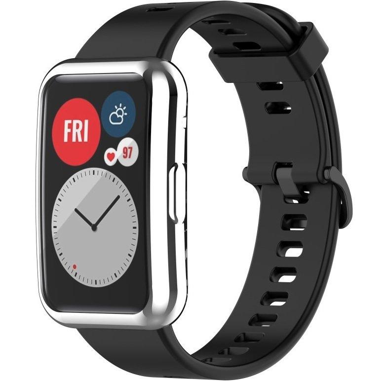 2-in-1 Case with Screen Protector for Huawei Watch Fit, Silver