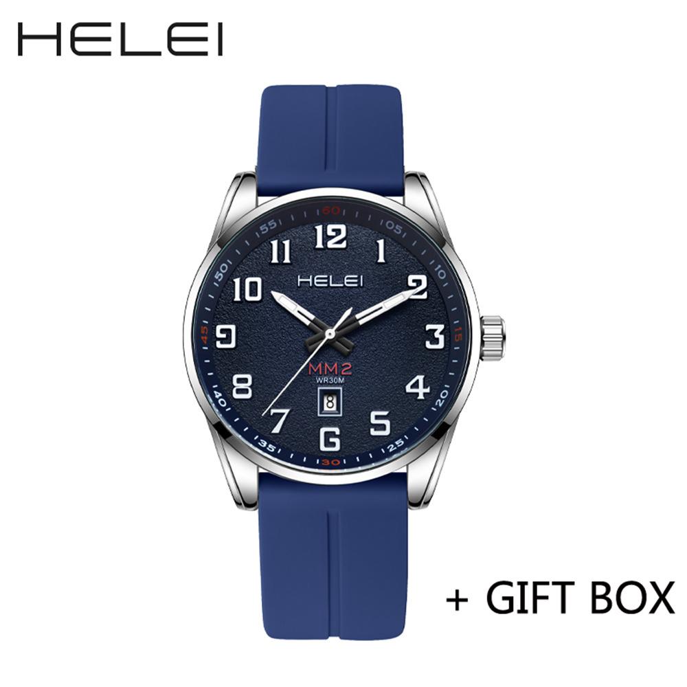HELEI Men Watch Top Brand Luxury Military Army Waterproof Sport Male Clock Auto Date Quartz Business Original Wristwatch 9016J