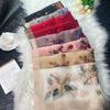 Begonia Flower Embroidered Silk Scarf Women's Spring and Autumn Embroidered Cheongsam Shawl Mother Mulberry Silk Spring and Autumn Winter Scarf