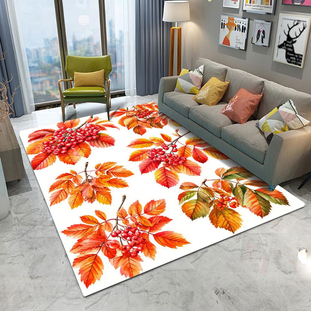 

Мультяшный ковер с грибами и кленовыми листьями – Вдохновленный природой нескользящий коврик для пола для декора гостиной, спальни, дивана, прихожей 60*90cm