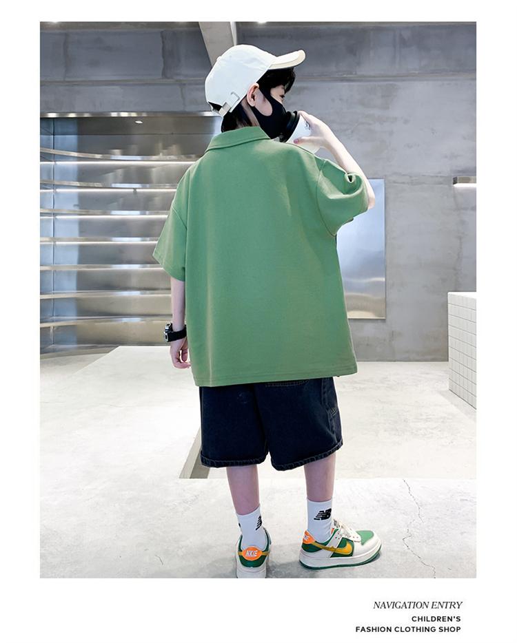 Boys' short sleeved T-shirt polo shirt summer clothes 2026 new summer half sleeved boys' big children