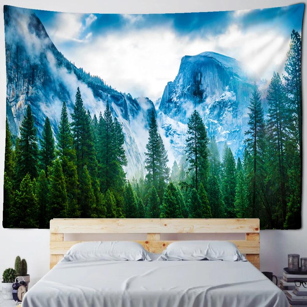 Mountain And River Impression Painting Tapestry Wall Hanging Psychedelic Hills Natural Scenery Witchcraft Hippie Home Decor