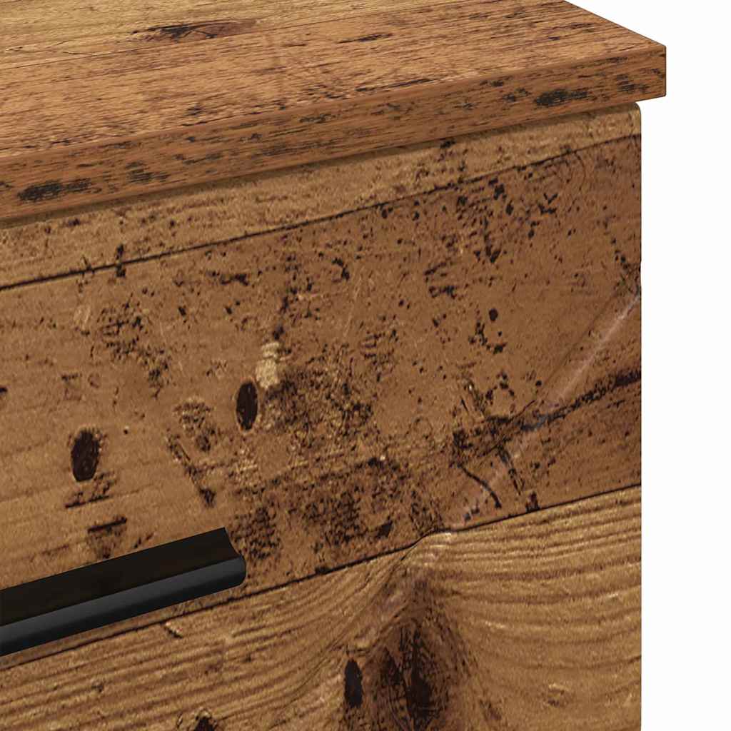 Nightstand with Drawers Rustic Wood Look 38 x 38 x 66 cm Engineered Wood