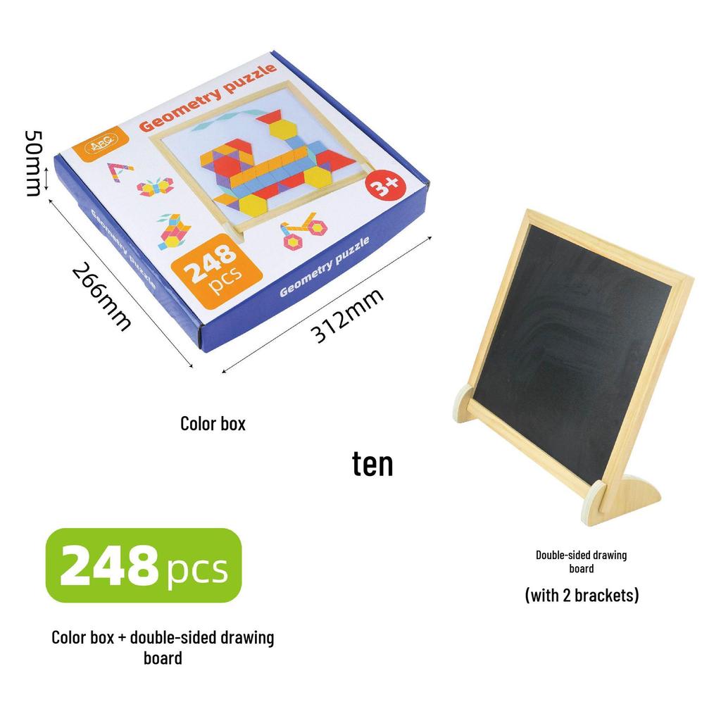 Magnetic Wooden Tangram Puzzle for Kids - Educational Geometric Building Blocks Toy