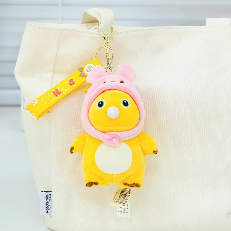 

Cartoon Naughty Dragon Plush Keychain - Cute Bubble-Blowing Backpack Decoration 12cm Blowing Bubbles Doll Keychain