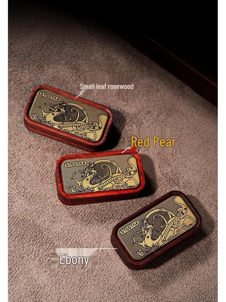 EDC Small Leaf Sandalwood Rosewood Magnetic Push Card Decompression Toy - Pop Fidget Spinner