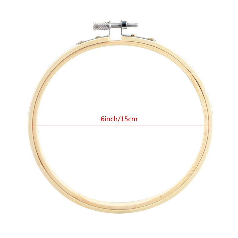 Embroidery Hoops Frame 6Inch/15CM Bamboo Embroidery Hoop Rings Circle Embroidery Loops for DIY Cross Stitch Needle Craft Tool