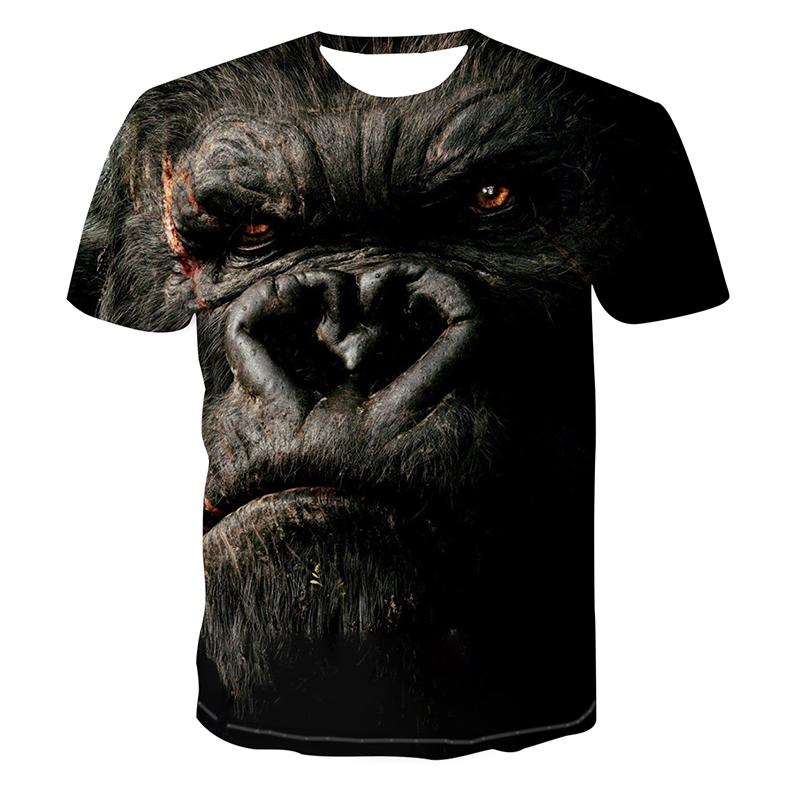 

Літні кумедні футболки з зображенням тварин, горила та мавпа, чоловічі модні вуличні хіп-хоп футболки з принтом, великі футболки з круглим вирізом і короткими рукавами 5XL