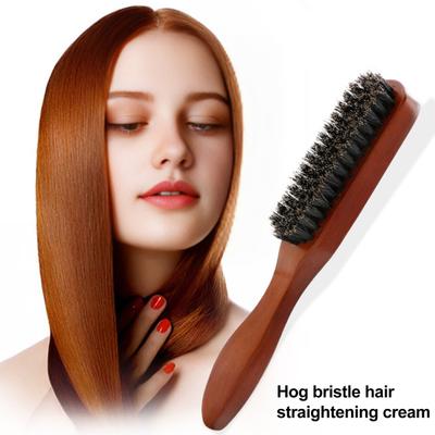 Cepillo de Cerdas de Jabalí para el Cabello Corto Largo Fino Grueso Liso Rizado Húmedo Seco Peine con Mango Ergonómico Hombres Cabeza de Aceite Bigote Barba Cepillo de Estilo