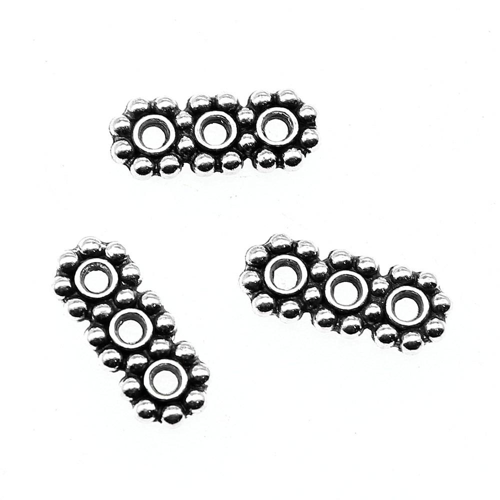 10pcs 15x6mm Spacer Beads For Jewelry Making Bracelet DIY Three Holes Spacer Beads Charm Spacer Beads