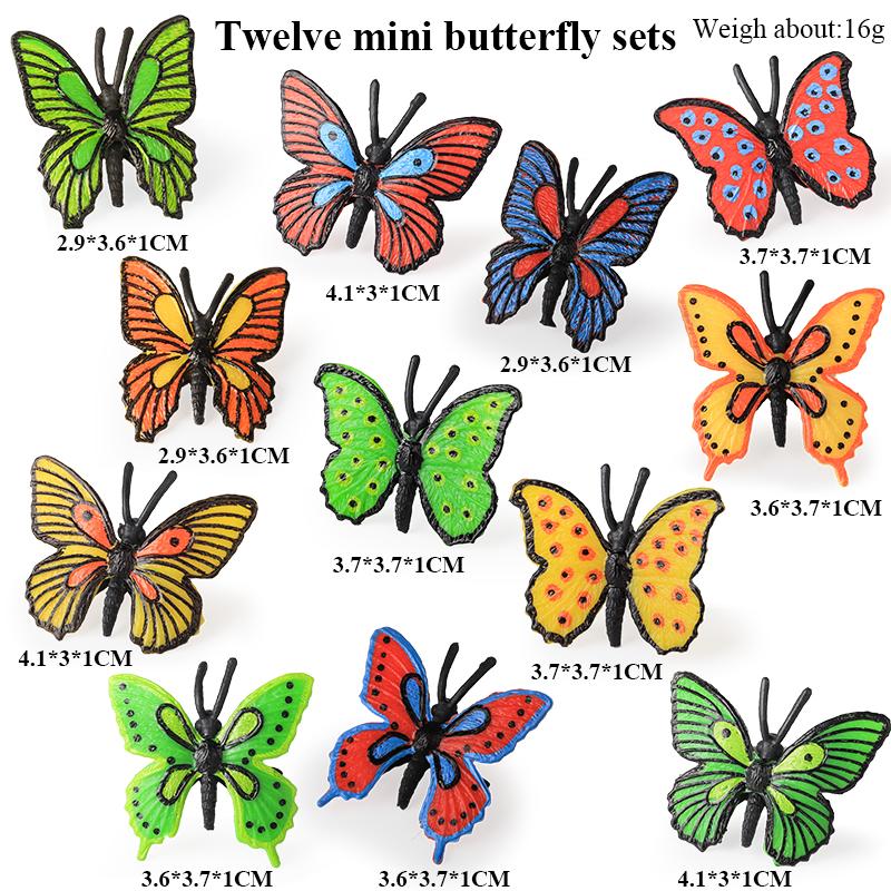 Oenux Insect Animals Model Monarch Actias Ningpoana Swallowtail Butterfly Growth Cycle Garden Figurine Education Kid Toy Gift