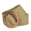 Elastic Pp Grass Belt Wood Round Buckle Belt Wide Woven Literature And Art Student With Skirt Waist Seal