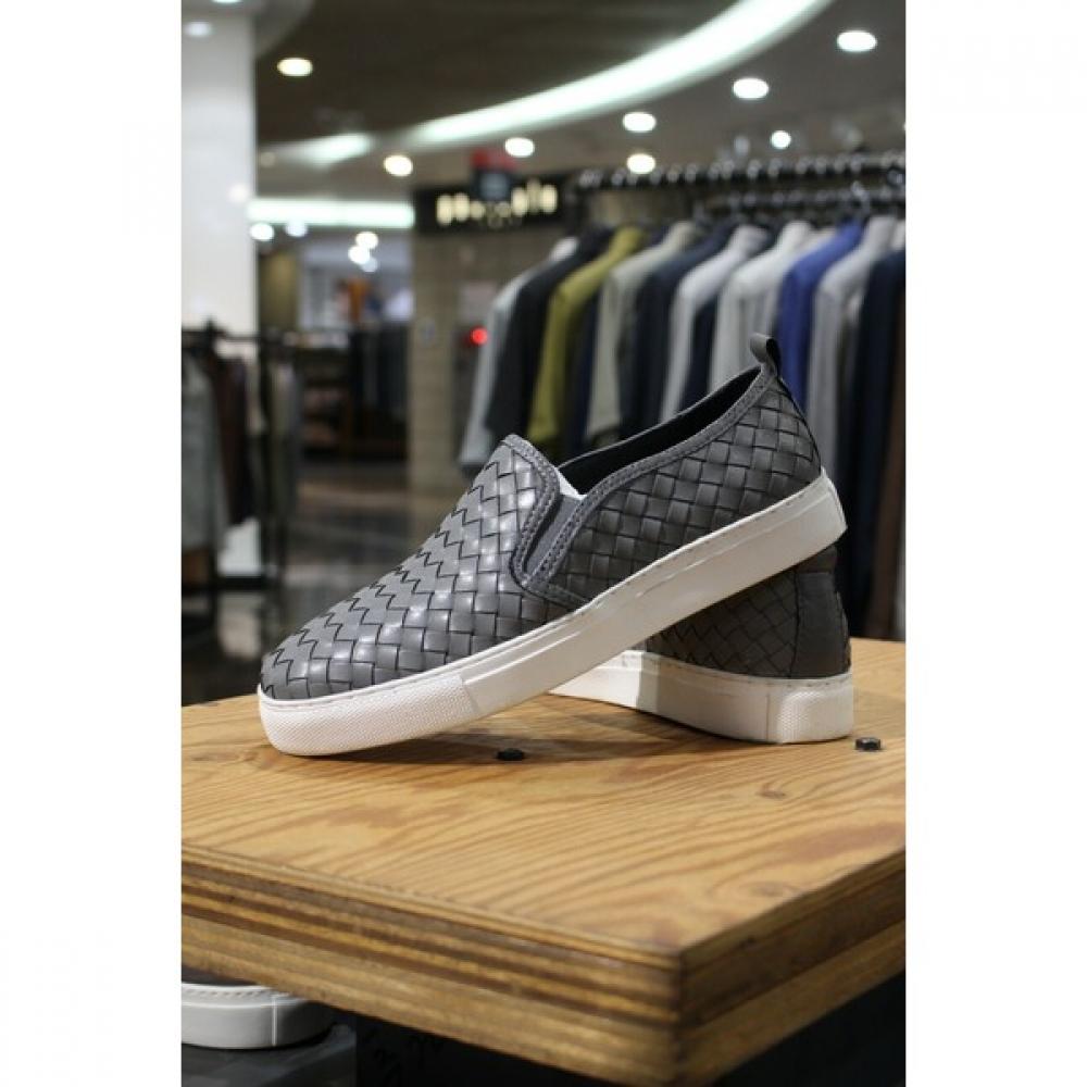 Panicare Mario Woven Leather Gray Calfskin Slip On M Ifo05gr