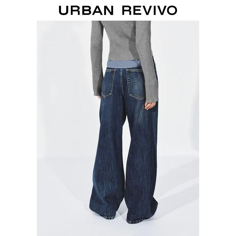 UR Women's Washed Curved Denim Jeans