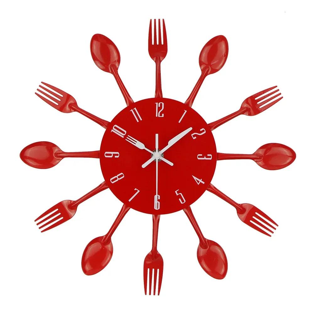 12 Inch Restaurant Kitchen Personalized Metal Creative Wall Clock Living Room Clock Minimalist Art Waterproof Quartz Wall Clock