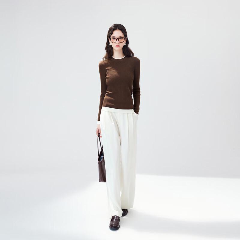 Women's Faux Two-Piece Wool Blend Knit Top