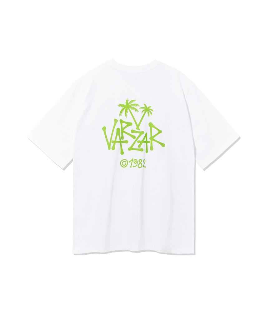 Bajal Palm Tree Logo Short Sleeve T-Shirt White/Green