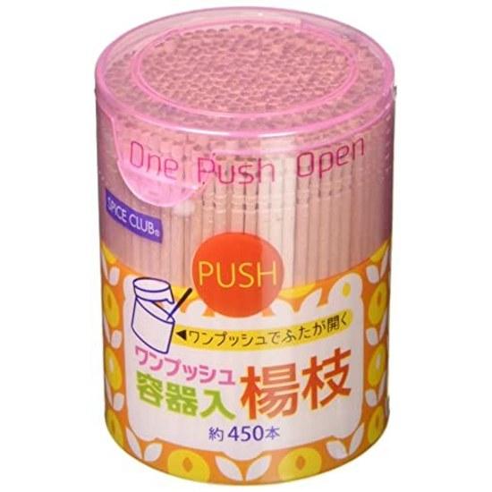 Daiwa Bussan Toothpicks Natural 6.5cm SC One-Push Container 450 Pieces