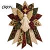 Einfache Nähbastelarbeiten für Partys Festlicher gesteppter Weihnachts-Türbehang DIY-Kit, Immergrüner Baum, 3D-gepolsterte Patchwork-strukturierte bauschige Stoffschleifen