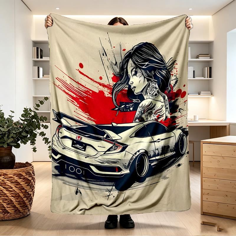 Honda Print Decke - Weich & Bequem, für Schlafzimmer, Reise, Sofa, Heimdekoration - Geburtstags-Weihnachtsgeschenk für Freund