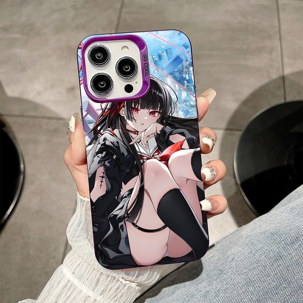 

Чехол для телефона Wuthering Waves Chisa для iPhone 17 16 15 14 13 12 11 X XR XS Air Pro Max Plus Фиолетовый Разноцветный Серебристый Чехол iPhone 13 Pro Max