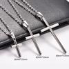 Classic Stainless Steel Round Cross Pendant Necklace for Women Men Religious Christian Faith Prayer Charms Chain Metal Jewelry