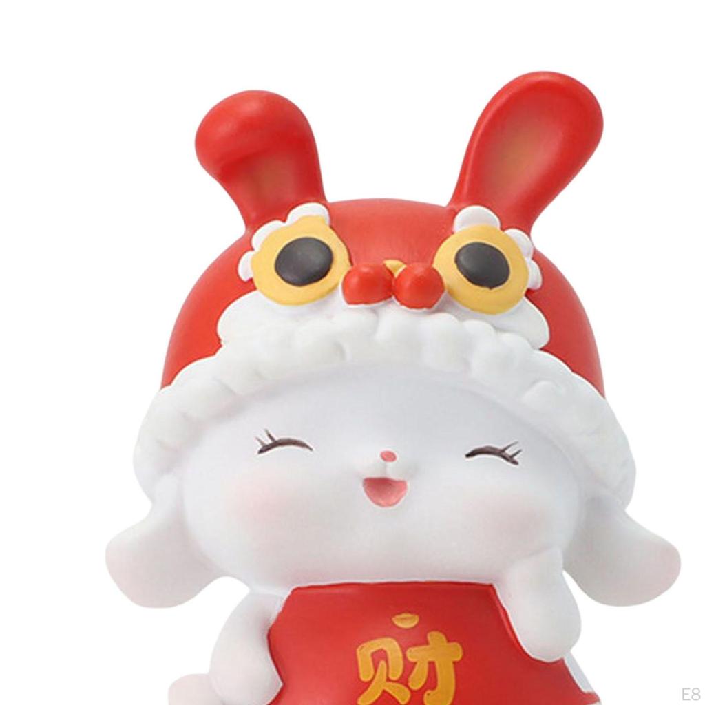 Bunny Sculpture Decoration Desk Tabletop Resin Crafts Homes Spring Festive Chinese Animal Statues