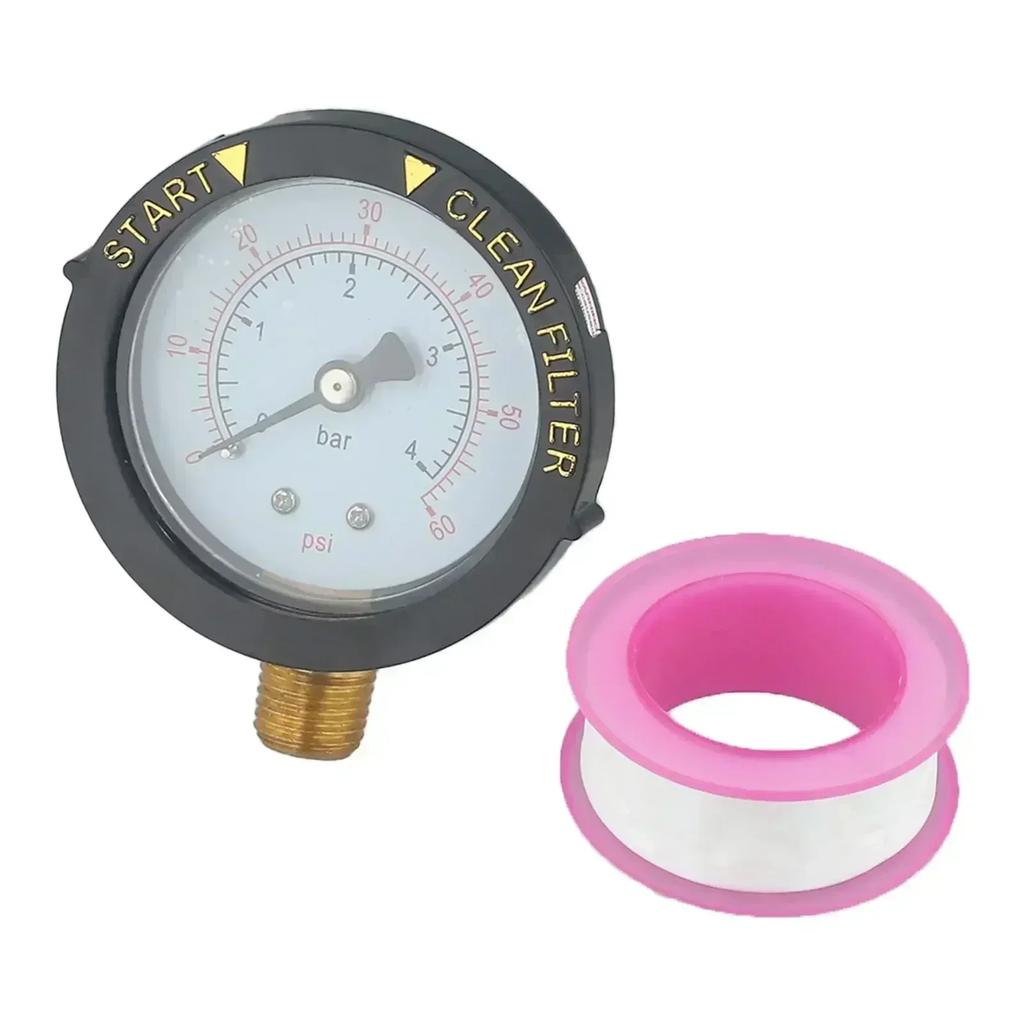 0-60 Psi Pool Filter Pressure Gauge Waterproof Stable Performance 1 4 NPT Brass Connector Clean Filter Indicator