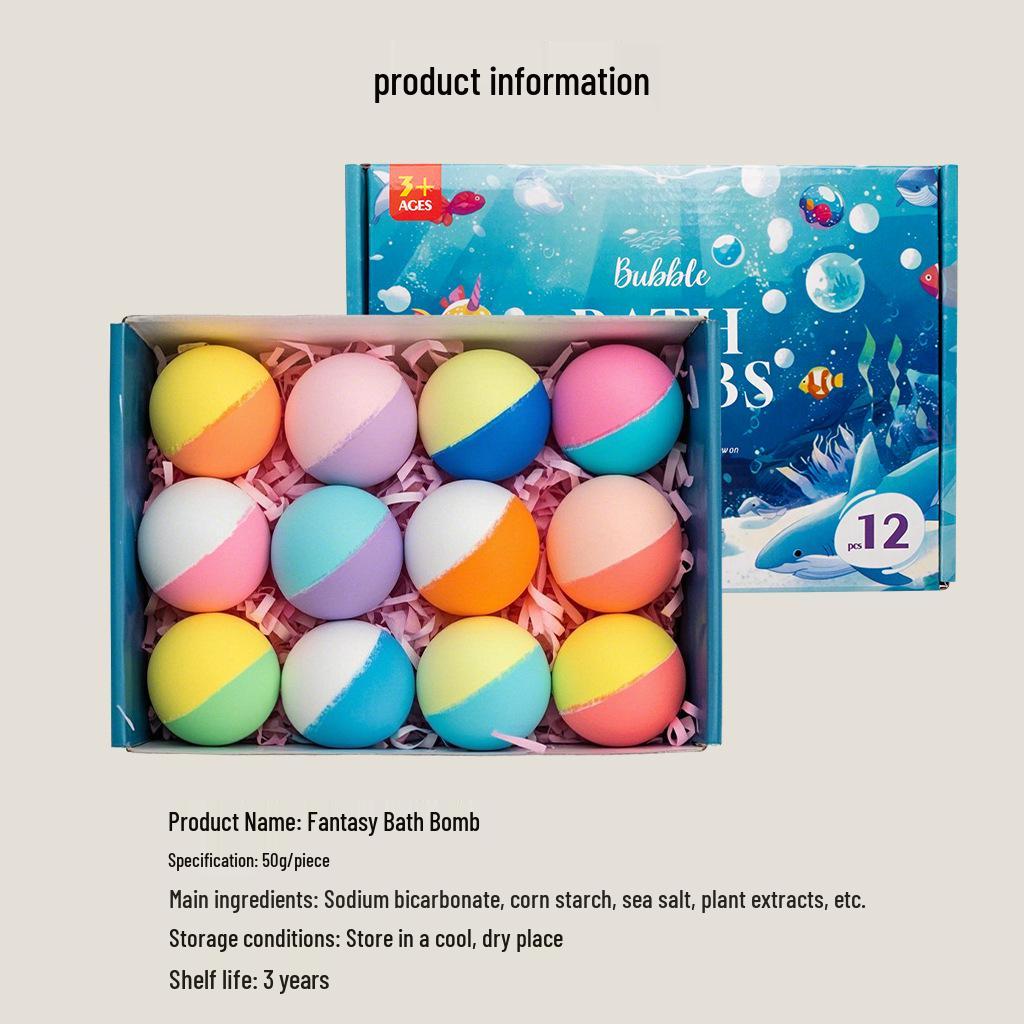 Children's Ocean Toy Bath Bombs: Bubble, Moisturizing, Long-Lasting Fragrance Gift Set