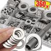 304 Stainless Steel Flat Washer Set M2-M12 Metal Screw Washers Rings Plain Gaskets Fastener Hardware Assortment Kits for Repair, Kitchens, Shops &More