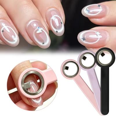 Strong Power Hollow Ring Cat Eye Magnet Long Handle Nail Art Magnet Magnetic Nail Art Tool  Salon