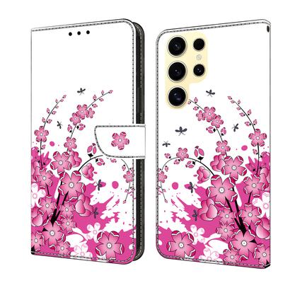 Pink Flower Clusters Pattern PU kožené pouzdro Book Book pro iPhone Samsung Huawei Honor Google Redmi Xiaomi LG Motorola Sony Nokia Oneplus Oppo