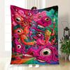 """Psychedelisches Monster-Mash""": Ein skurriler Kunstdruck für Ihre Wände"Decke Flanell-Kuscheldecke für Sofa, Bett, Reisen, Camping, Büro, Couch,