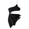 1011 one-piece triangular swimsuit female sexy hollow small chest shoulder vacation fashion hot spring swimsuit