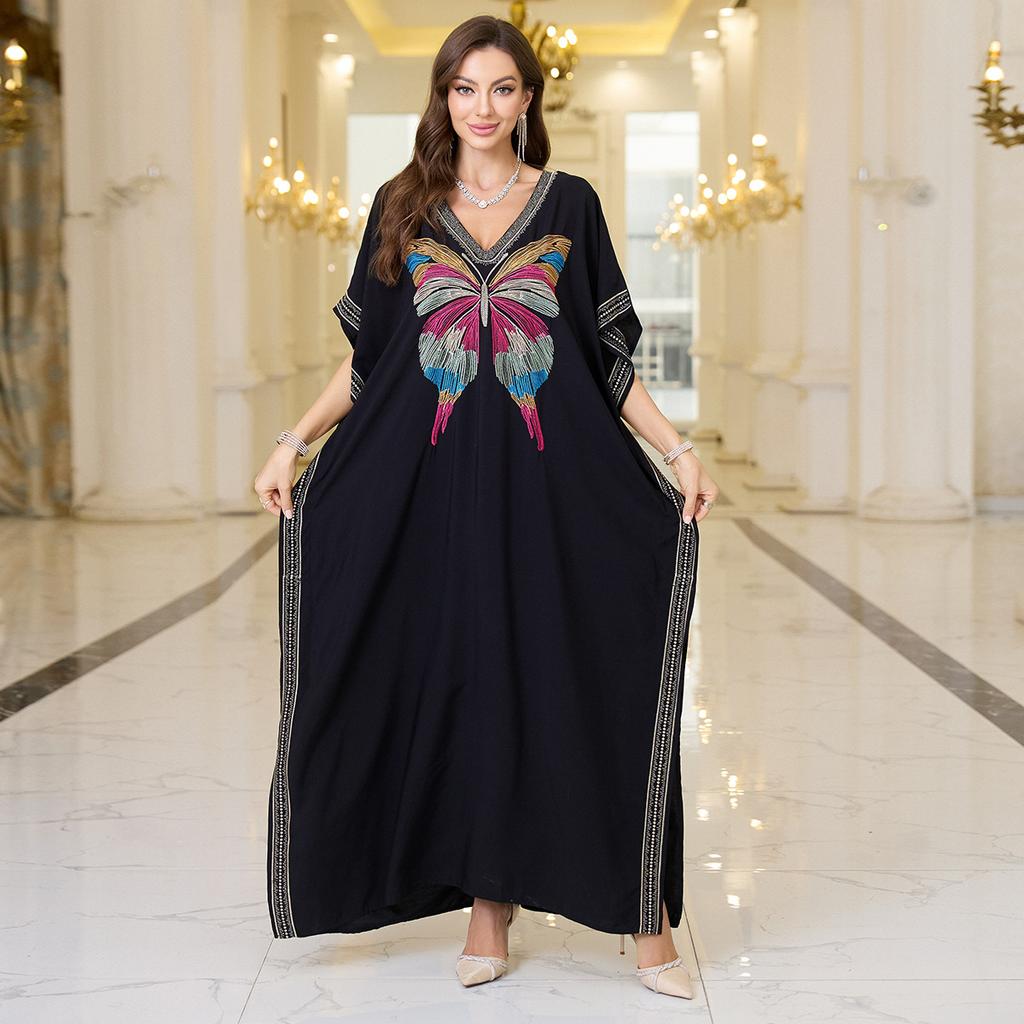 Moda damska Lato Wiosna Kwiatowy wzór Nadruk Rękawy 1/2 Dekolt w serek Luźna talia Sukienki codzienne