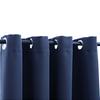 Vidaxl Blackout Curtains with Metal Eyelets, 2 Pcs, Blue
