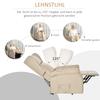 Recliner, Lift Assist, Reclining Function, up to 200kg, 72.5x94x109cm, Cream